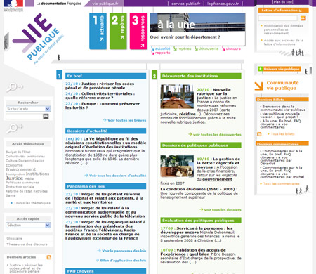 Lancement de la nouvelle version de www.vie-publique.fr